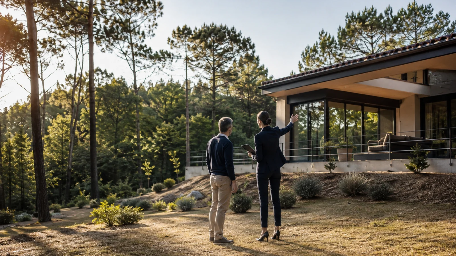 Maison en lisière de pins concernée par l’obligation légale de débroussaillement avant vente